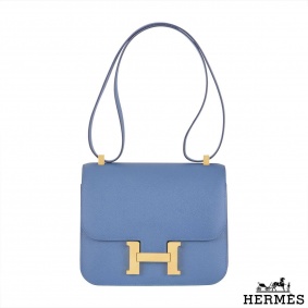 Hermes Constance Epsom Bag Azur Blue 24cm